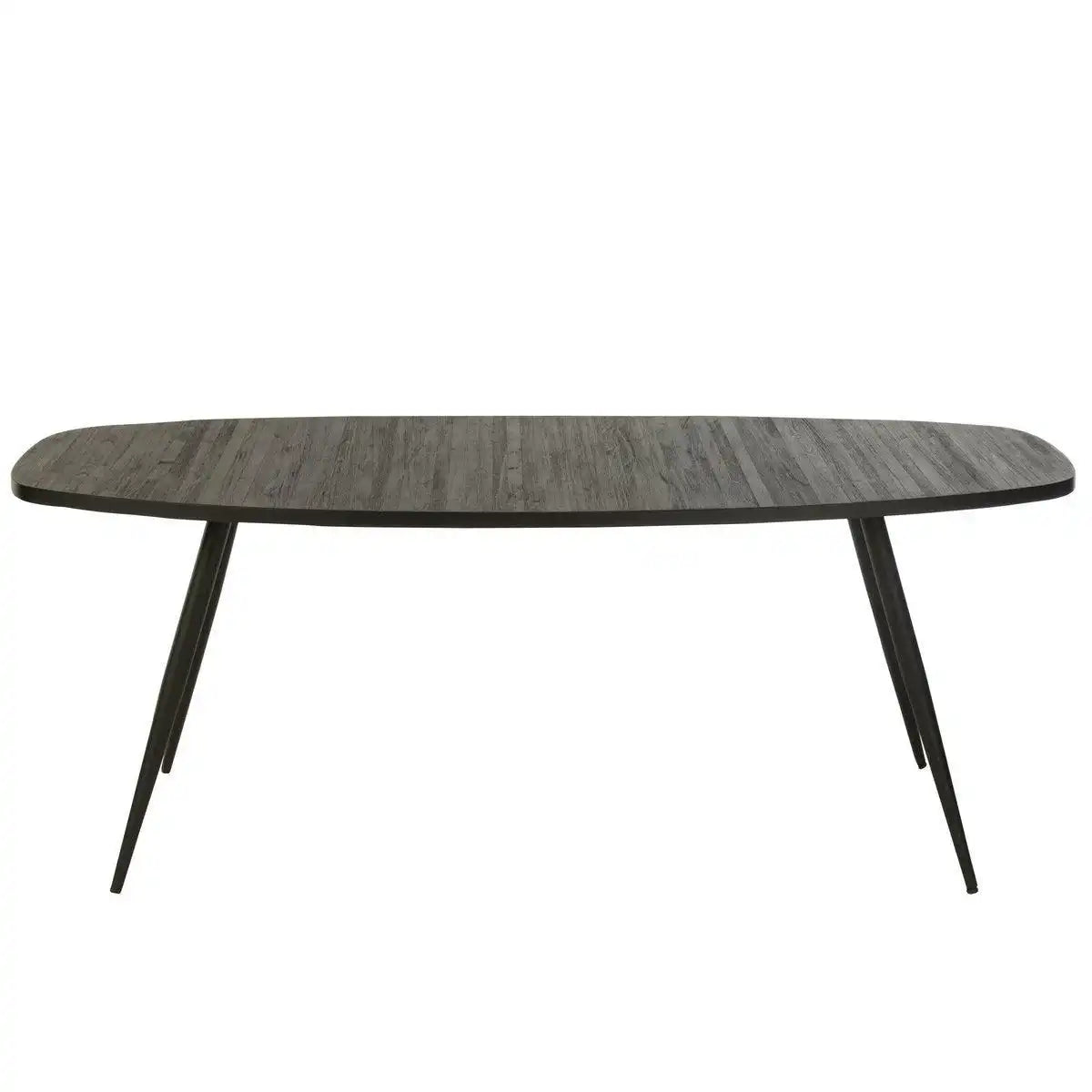 J-Line Esstisch Oval Recycled – Holz – Schwarz - HomeDesign Knaus