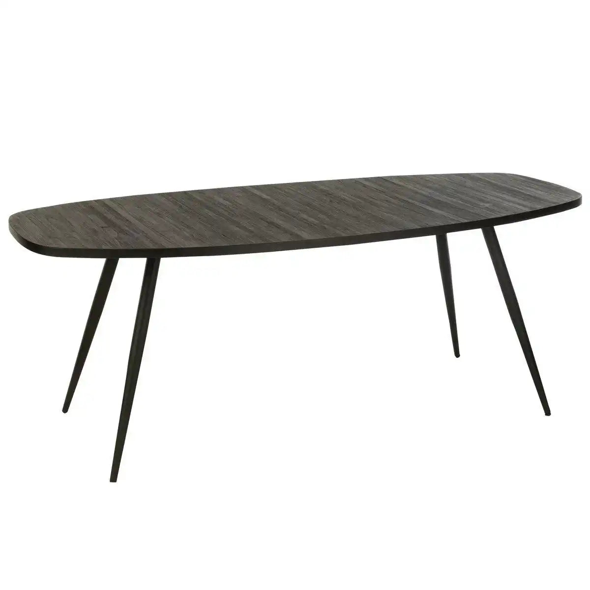 J-Line Esstisch Oval Recycled – Holz – Schwarz - HomeDesign Knaus