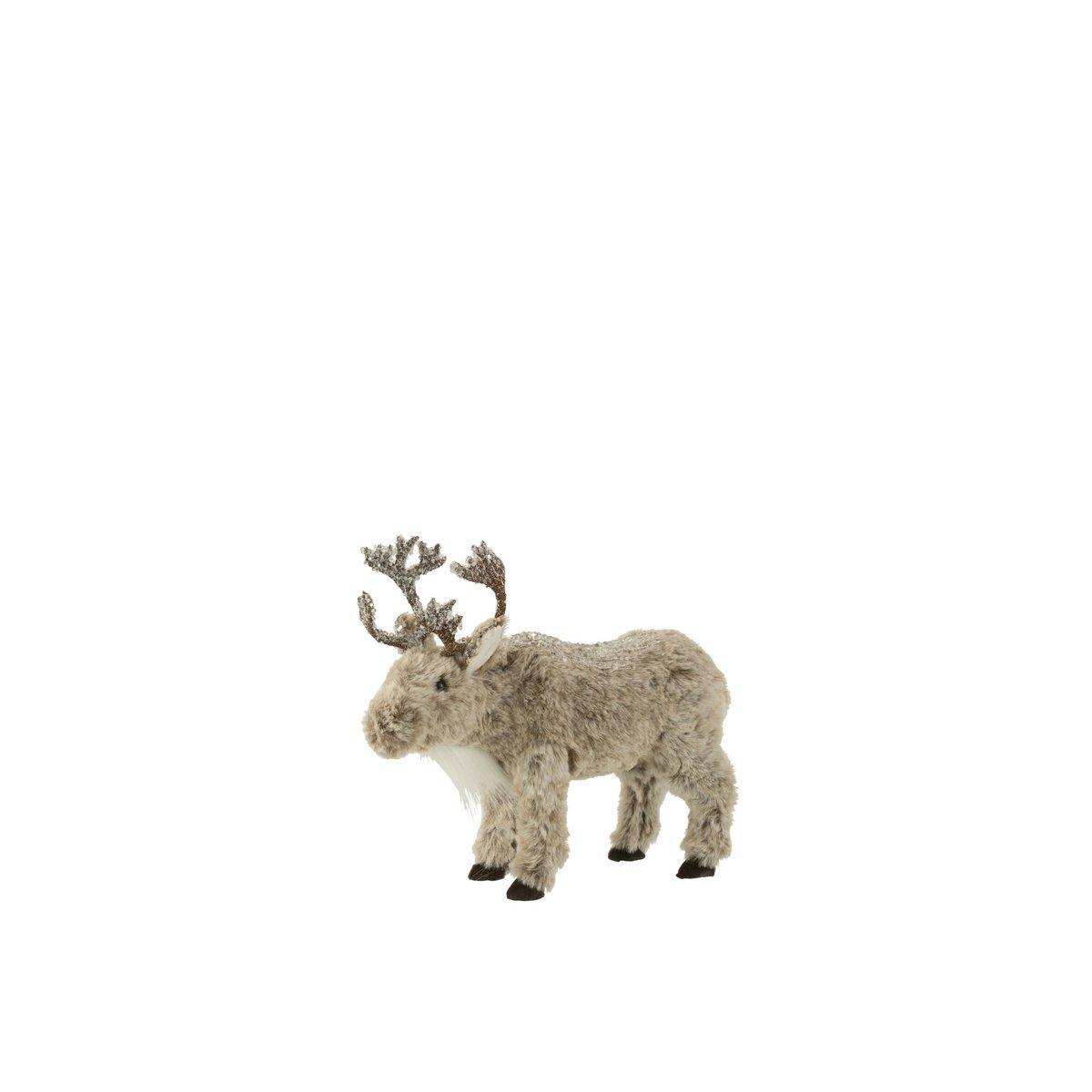 J-Line Figur Elch - Plüsch - braun/grau - klein - HomeDesign Knaus