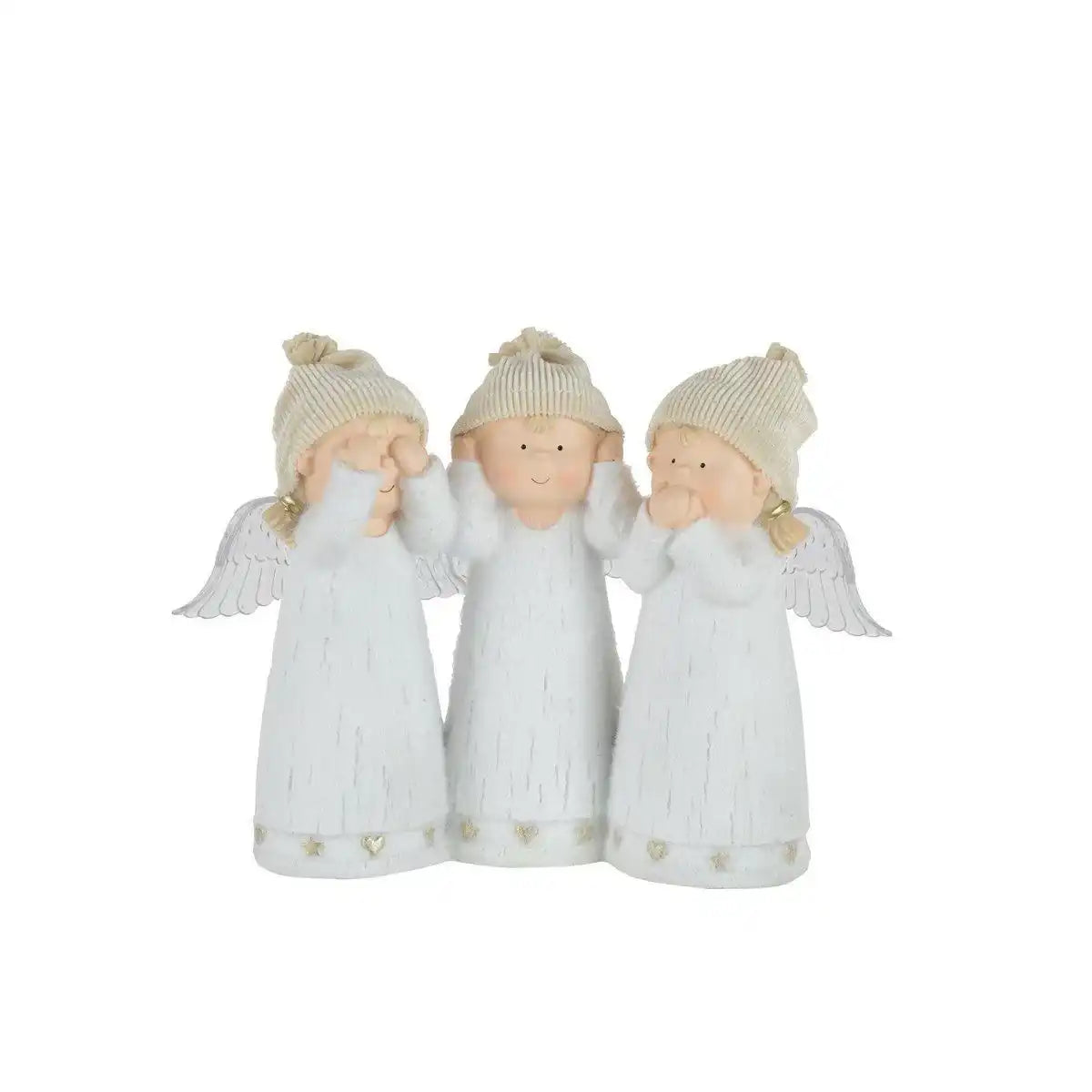 J-Line-Figur „Engel Hören/Sehen/Sprechen lautlos“ – weiß – LED-Leuchten - HomeDesign Knaus