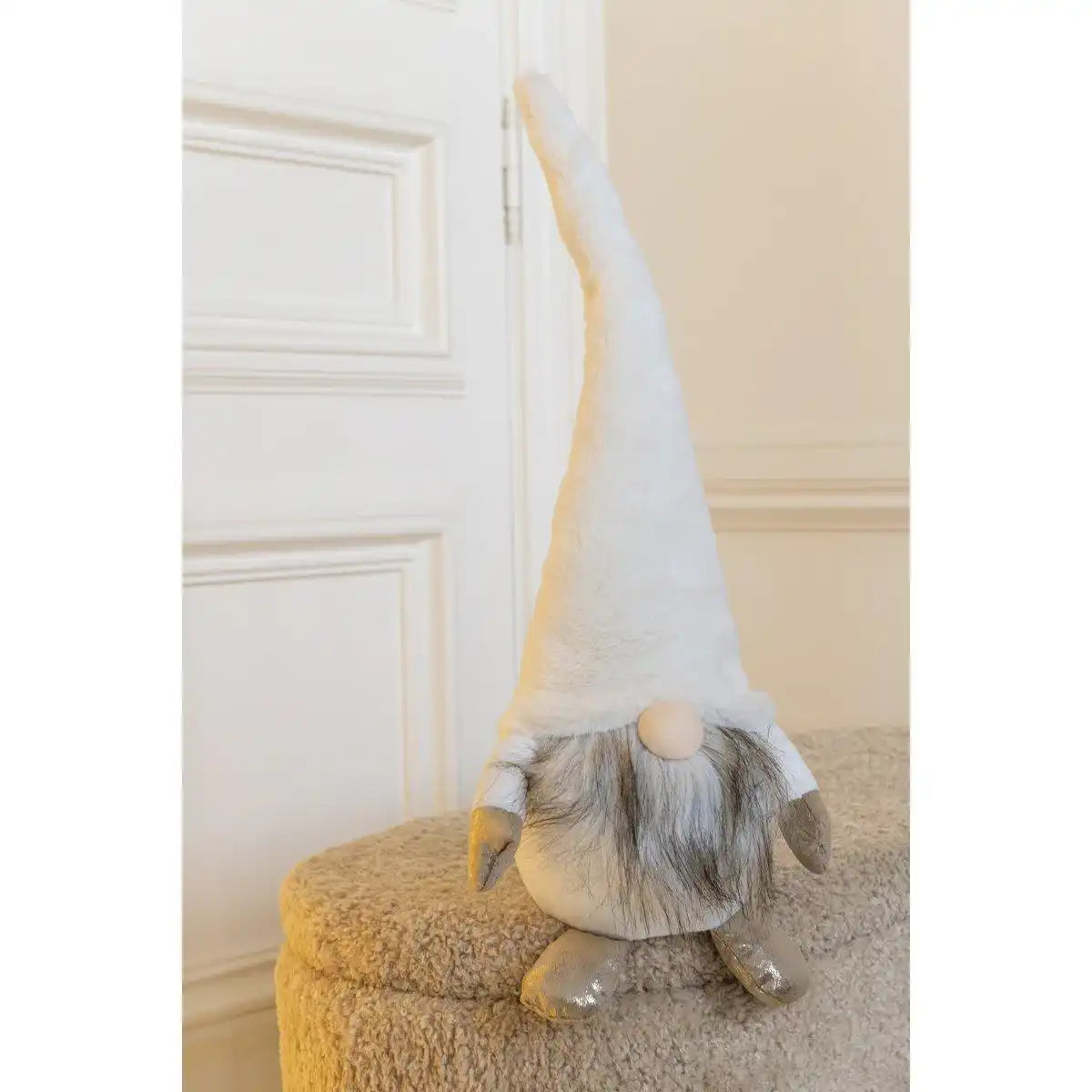 J-Line Figur Gnome + LED - Textil - Weiß - klein - HomeDesign Knaus