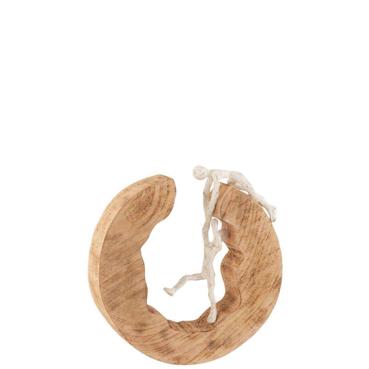 J-Line Figur Paar Klettern Mangoholz/Aluminium Natur/Weiß - HomeDesign Knaus