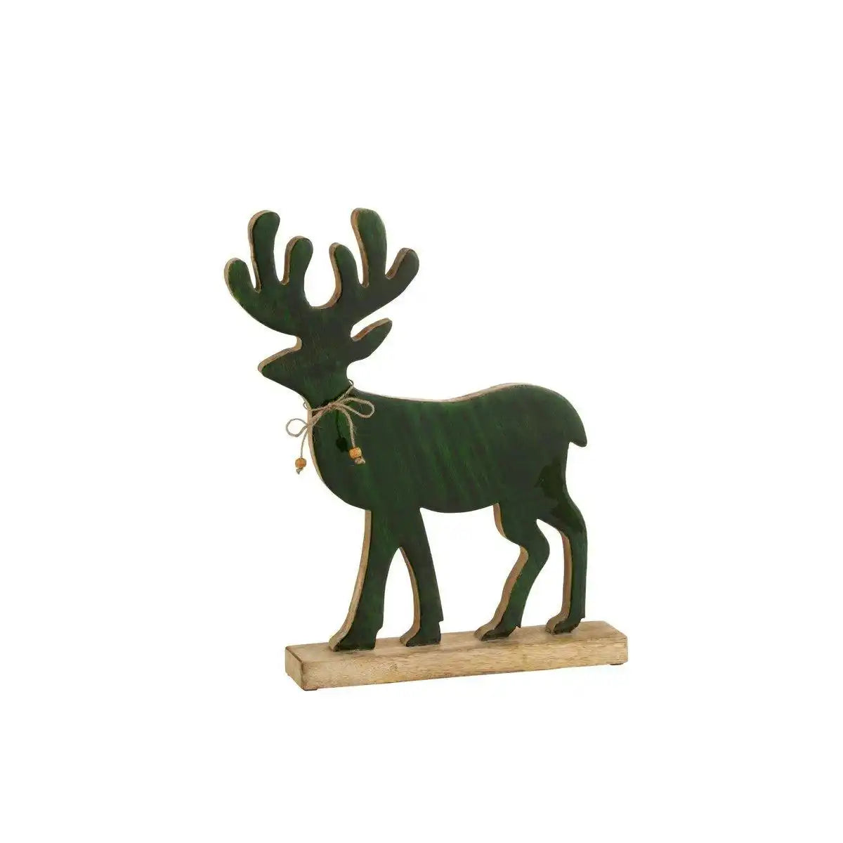 J-Line Figur Rentier - Holz - Grün - Groß - HomeDesign Knaus