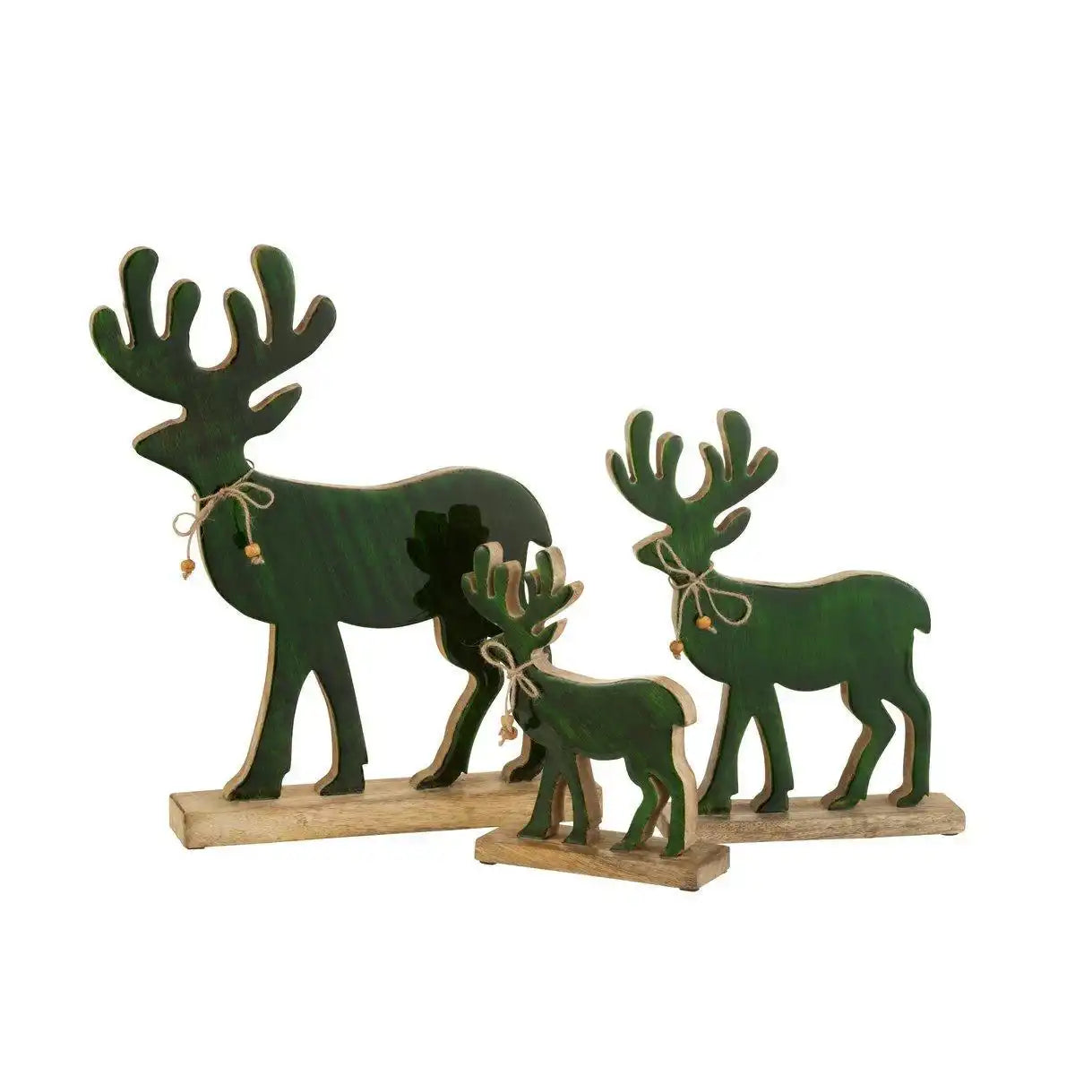 J-Line Figur Rentier - Holz - Grün - Groß - HomeDesign Knaus