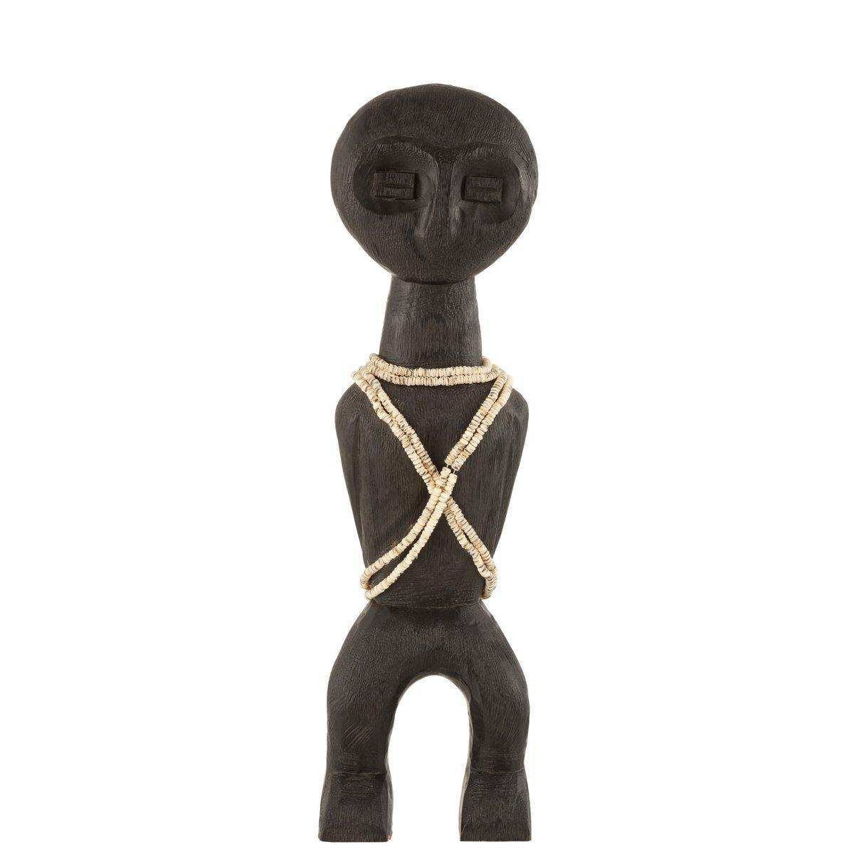 J-Line Figur Takwimu Mangoholz Schwarz Groß - HomeDesign Knaus