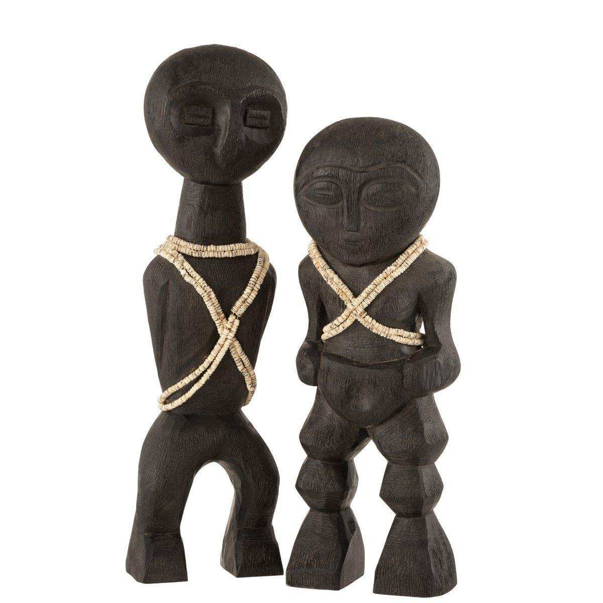 J-Line Figur Takwimu Mangoholz Schwarz Groß - HomeDesign Knaus