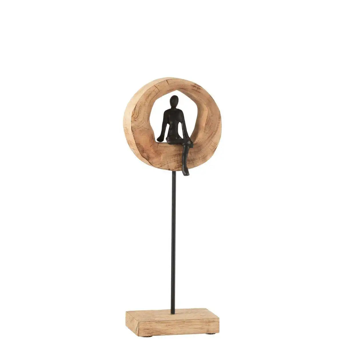 J-Line Figur Think Ring – Holz/Aluminium – Schwarz - HomeDesign Knaus
