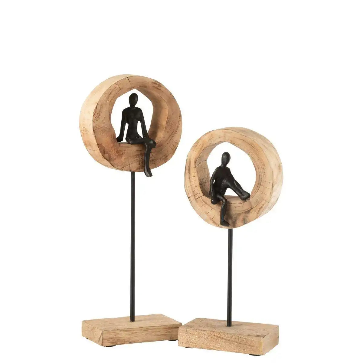 J-Line Figur Think Ring – Holz/Aluminium – Schwarz - HomeDesign Knaus