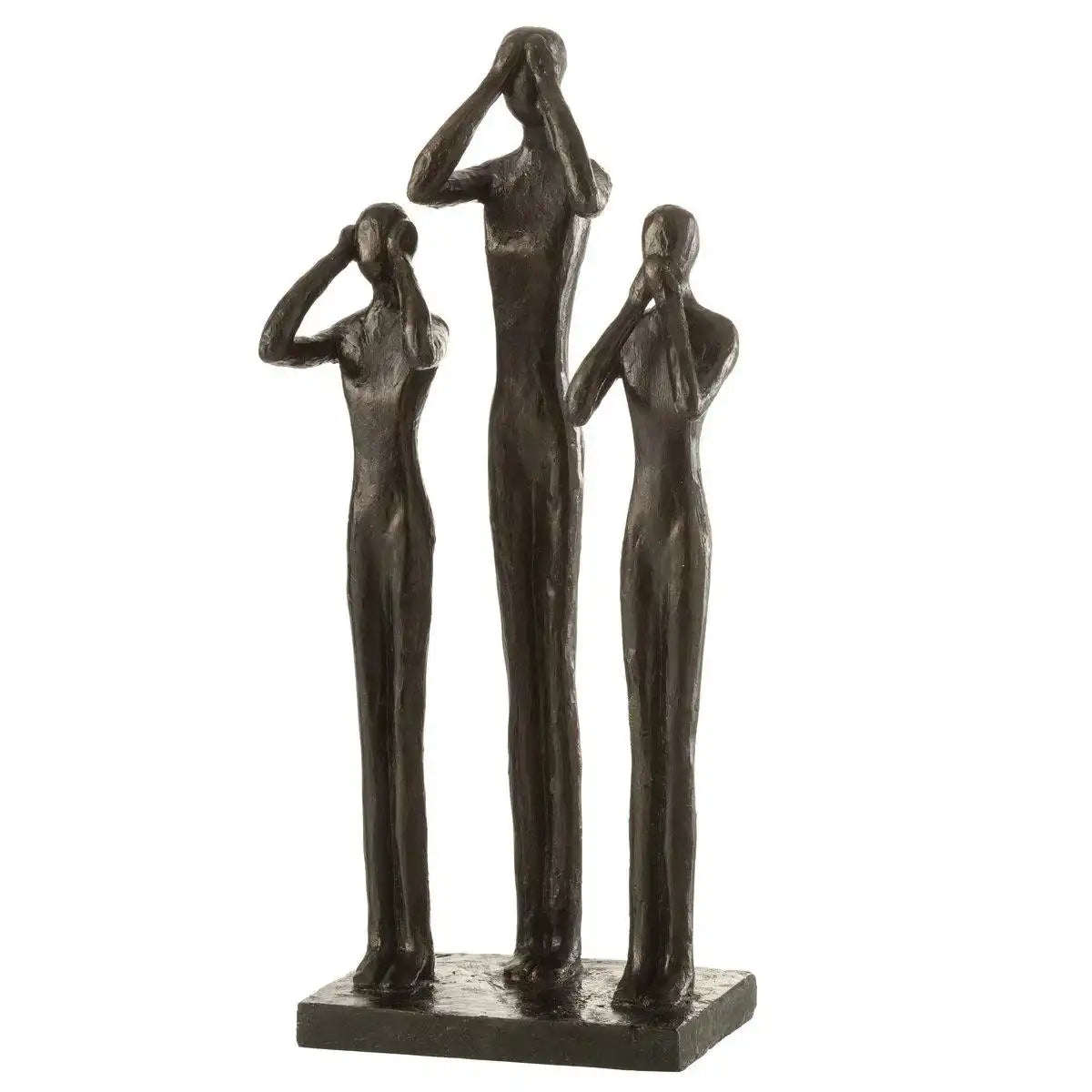 J-Line Figuren hören/sehen/sprechen nichts Böses Poly Dunkelbraun - HomeDesign Knaus