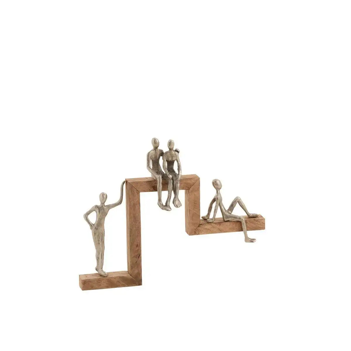 J-Line Figures 4 Relax-Treppe, Aluminium/Mangoholz, Silber/Natur - HomeDesign Knaus
