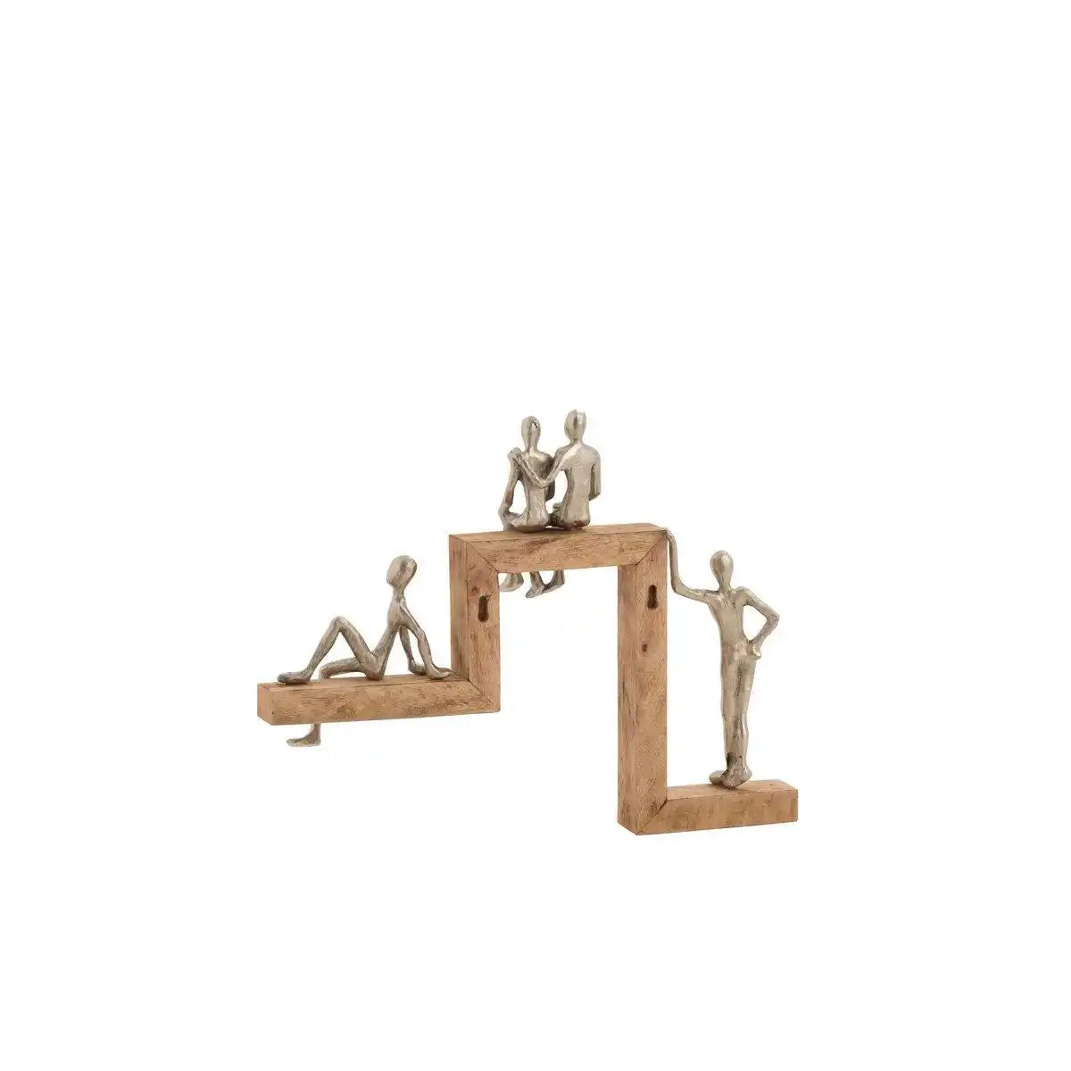 J-Line Figures 4 Relax-Treppe, Aluminium/Mangoholz, Silber/Natur - HomeDesign Knaus