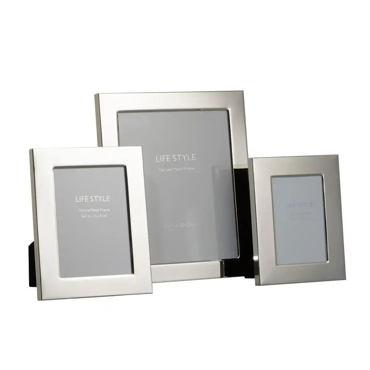 J-Line Fotorahmen – Fotorahmen, breites Brett, 20 x 25, Metall, Silber, L - HomeDesign Knaus