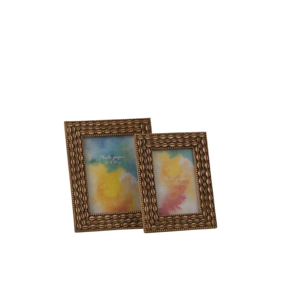 J-Line Fotorahmen - Fotorahmen Shell - Kunststoff - Beige - Groß - HomeDesign Knaus