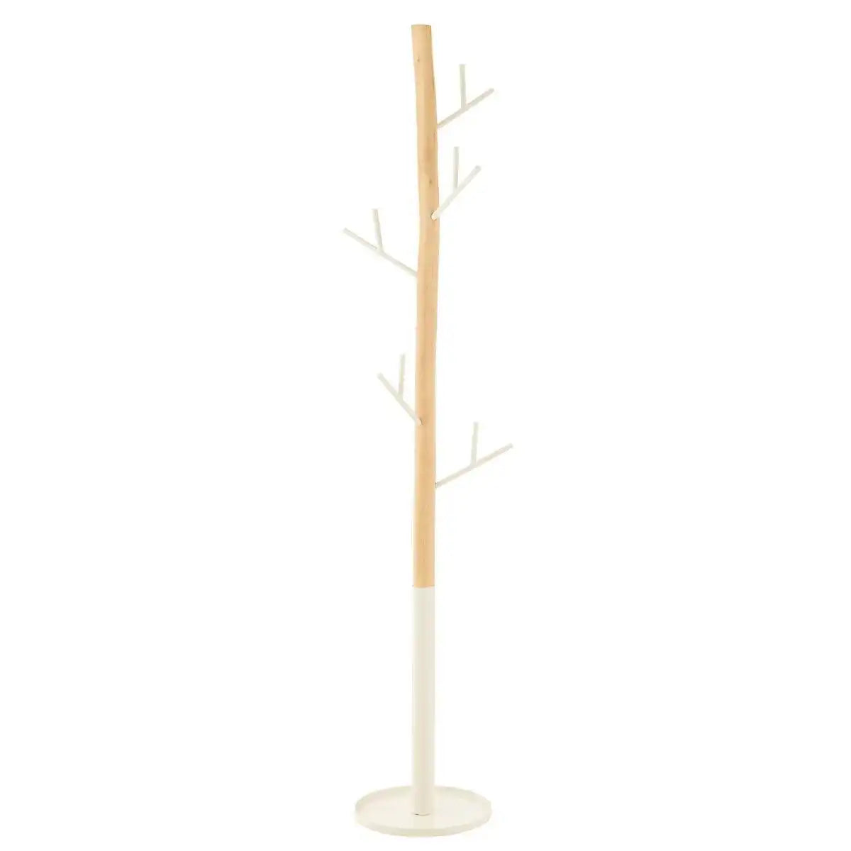 J-Line Garderobenständer – Holz – Weiß/Natur - HomeDesign Knaus