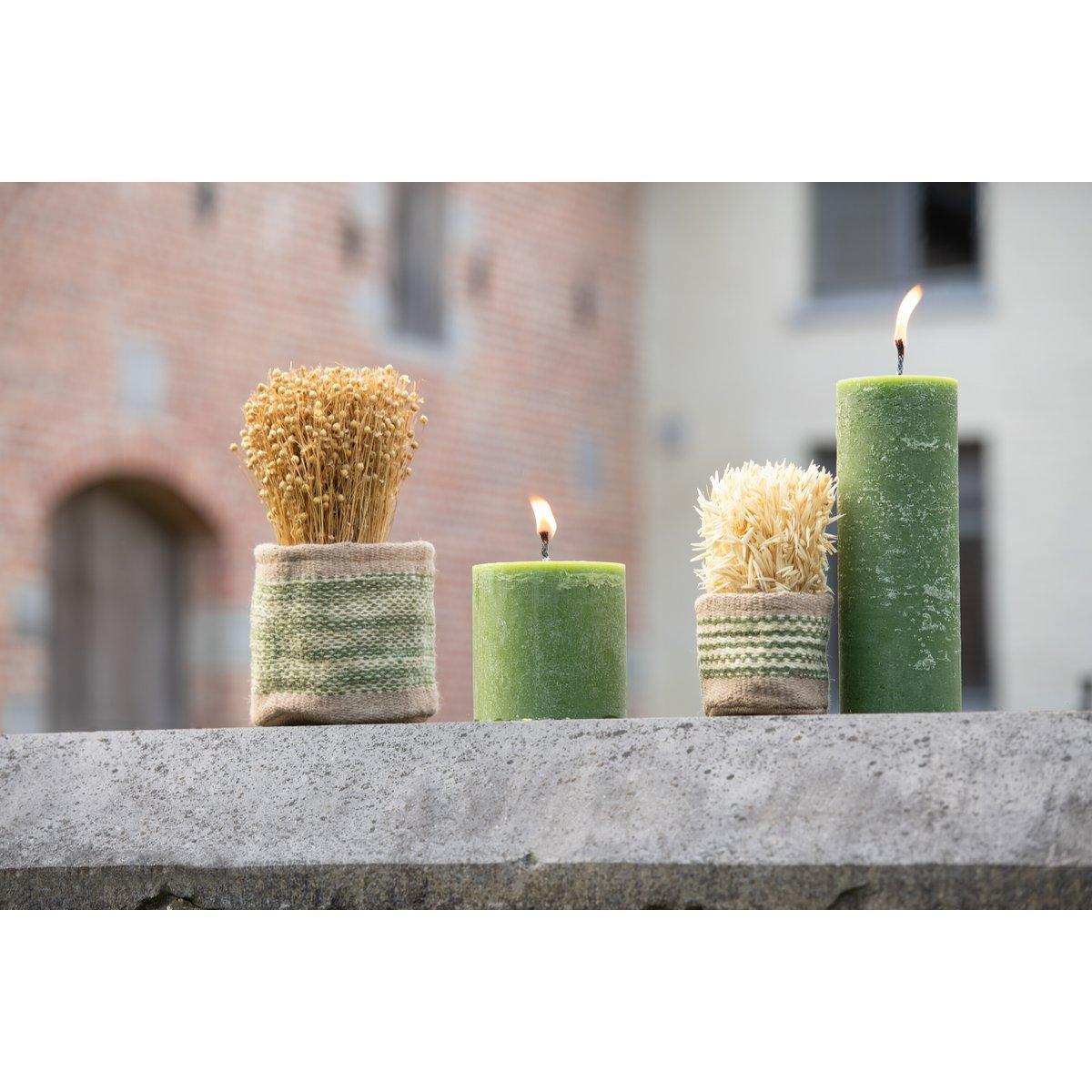 J-Line getrockneter Flachs im Terrakottatopf – Jute – naturbelassen - HomeDesign Knaus
