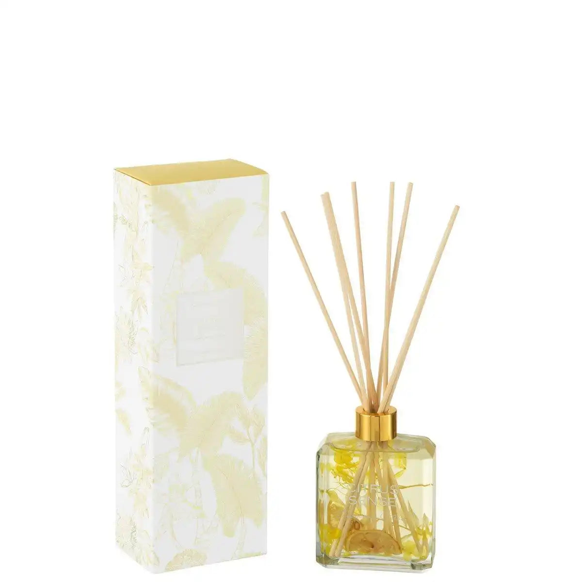 J-Line geurolie + stokjes - Citrus Sense - gelb - glas - HomeDesign Knaus