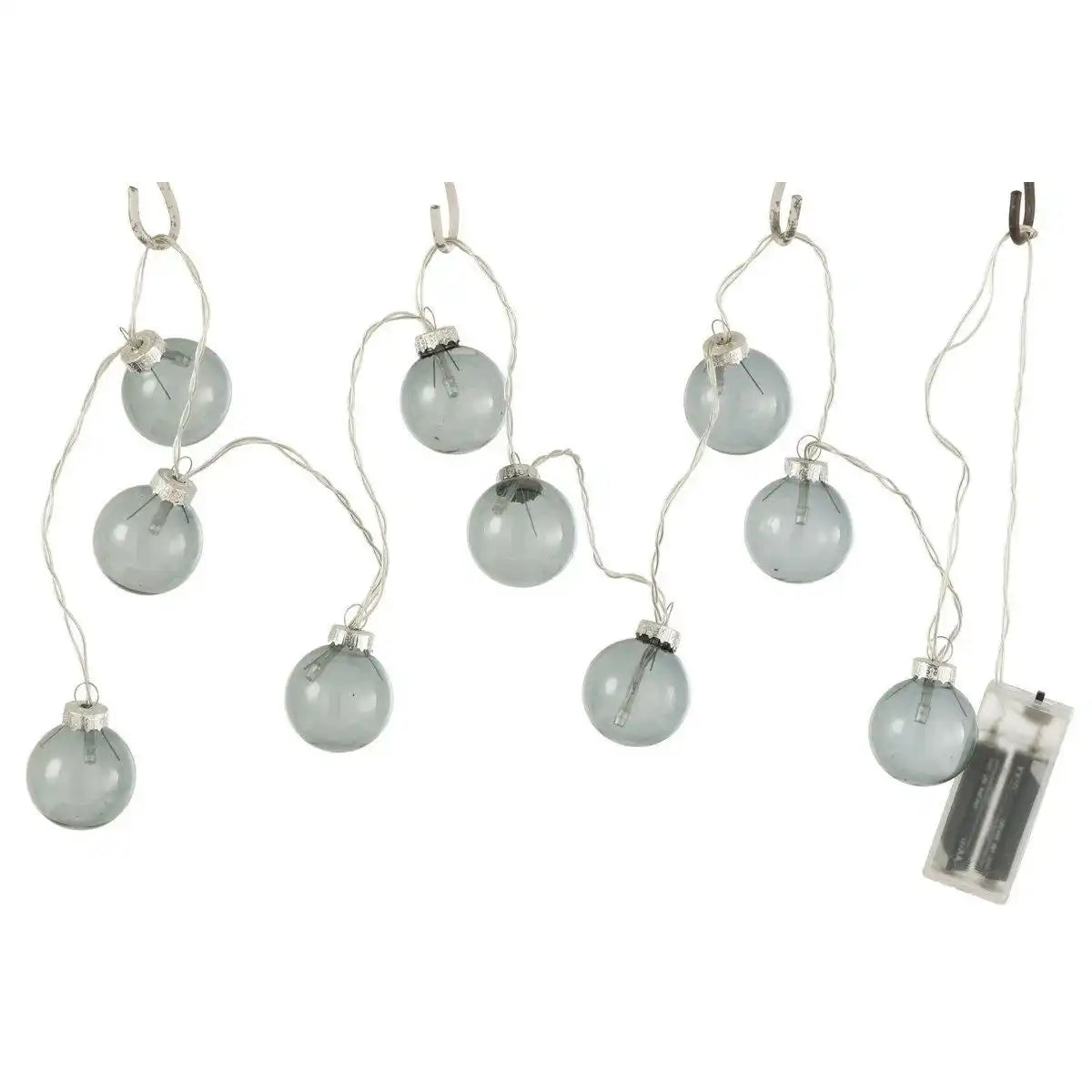 J-Line Girlande 10 Kugeln + Uni – Glas – Dunkelgrau – LED-Leuchten - HomeDesign Knaus