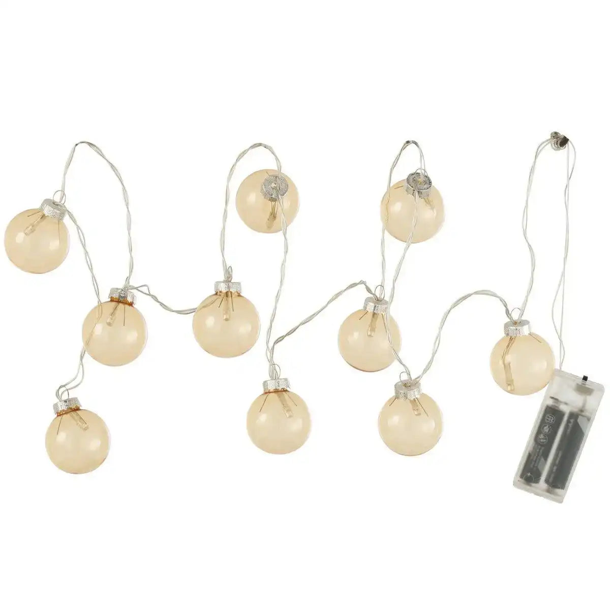 J-Line Girlande 10 Kugeln + Uni - Glas - Gelb - LED - HomeDesign Knaus
