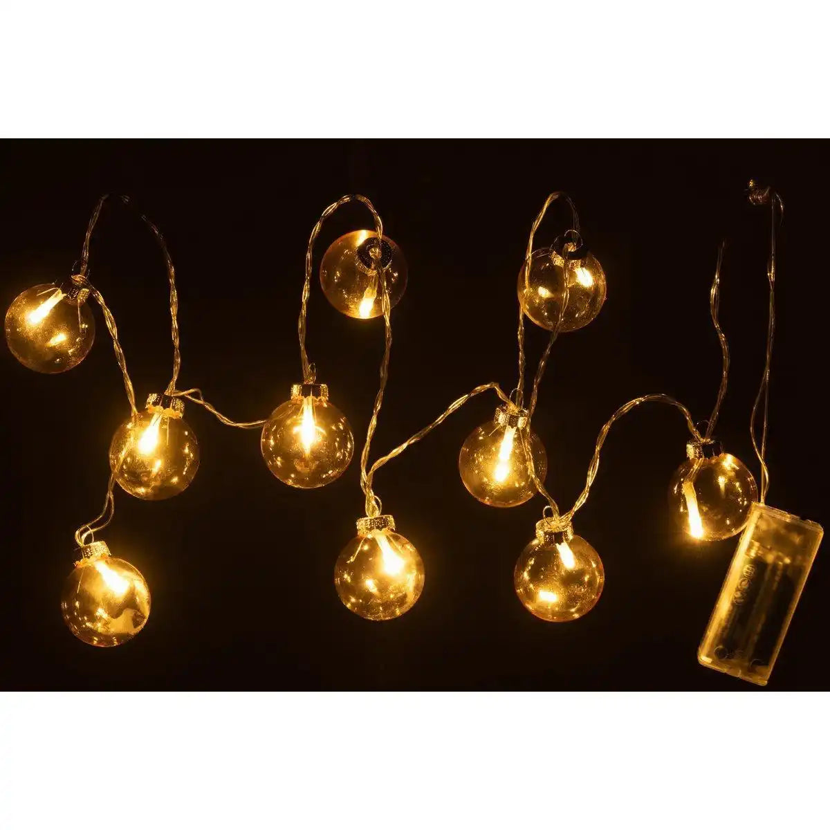 J-Line Girlande 10 Kugeln + Uni - Glas - Gelb - LED - HomeDesign Knaus