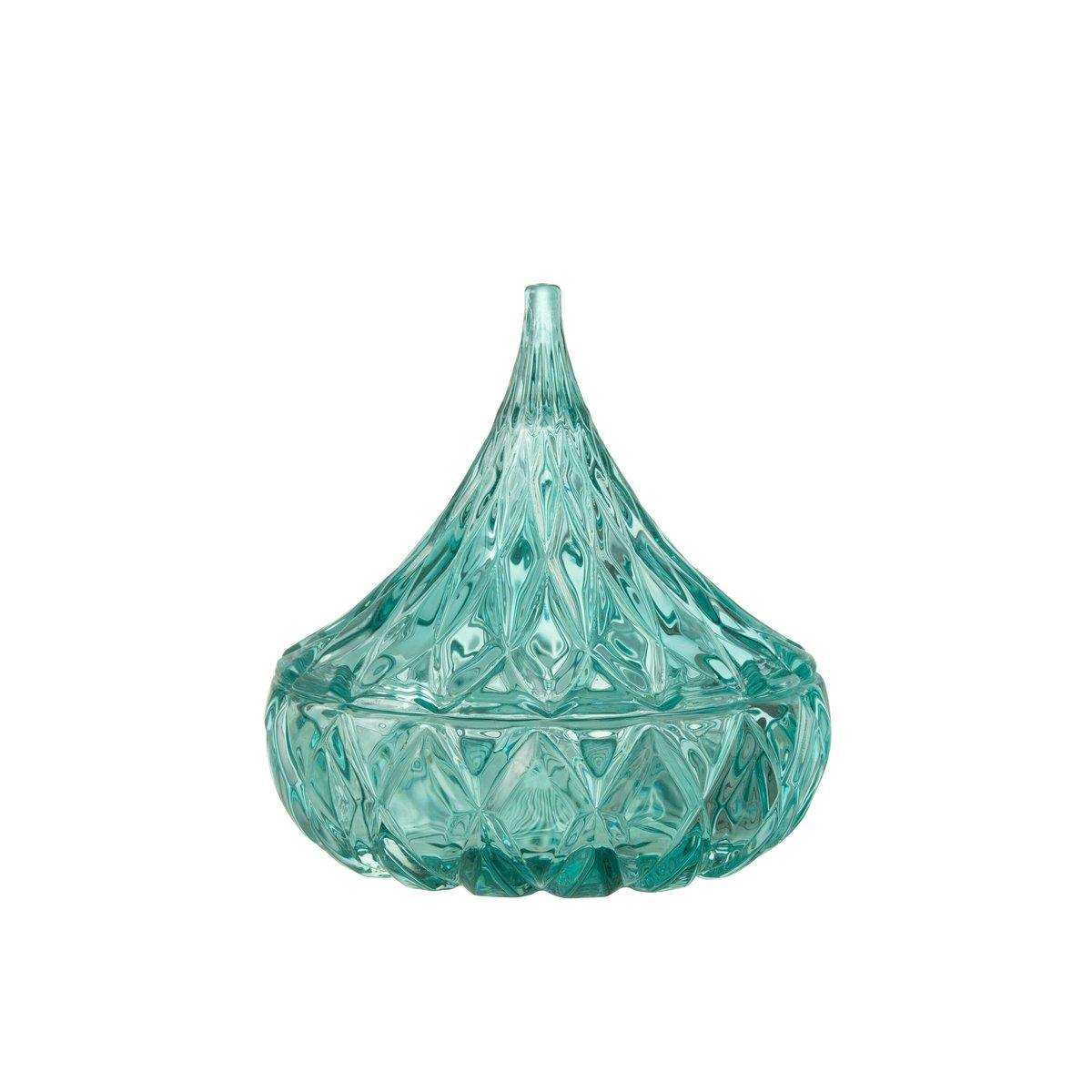 J-Line-Glas, spitzes geschliffenes Glas, Azurblau - HomeDesign Knaus