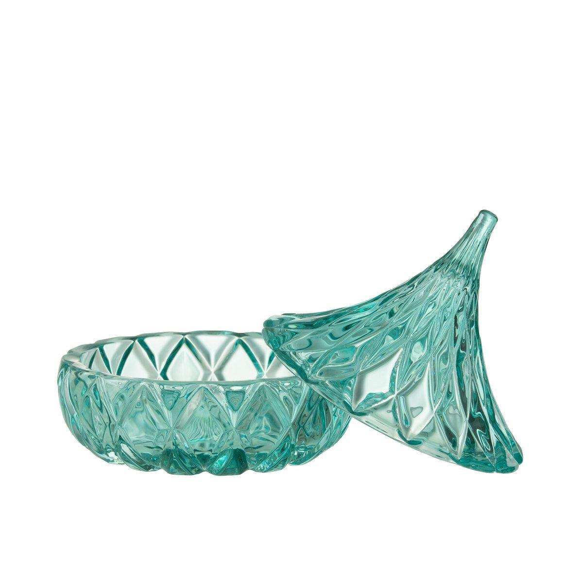 J-Line-Glas, spitzes geschliffenes Glas, Azurblau - HomeDesign Knaus