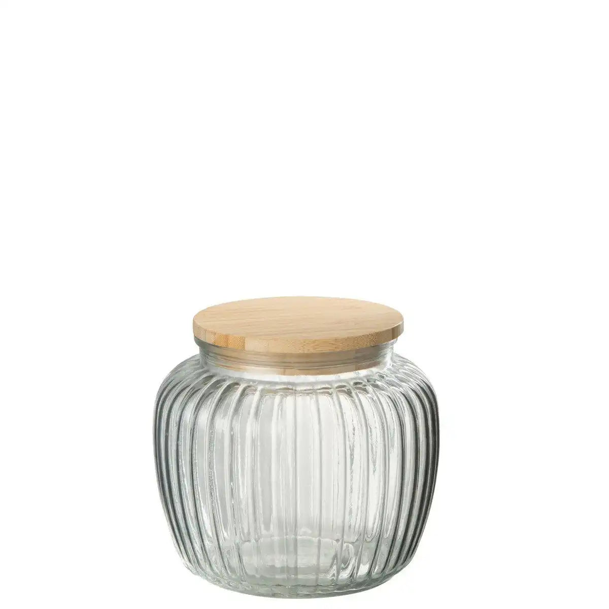 J-Line Glasgefäß aus Louis-Glas/Bambus, transparent/natürlich, klein - HomeDesign Knaus