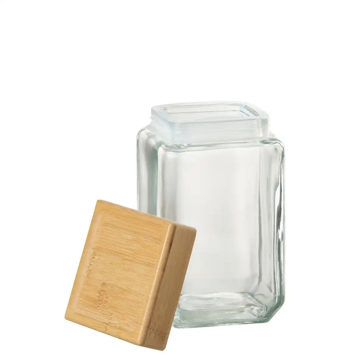 J-Line Glasgefäß Brad Glas/Bambus transparent/natürlich groß - HomeDesign Knaus