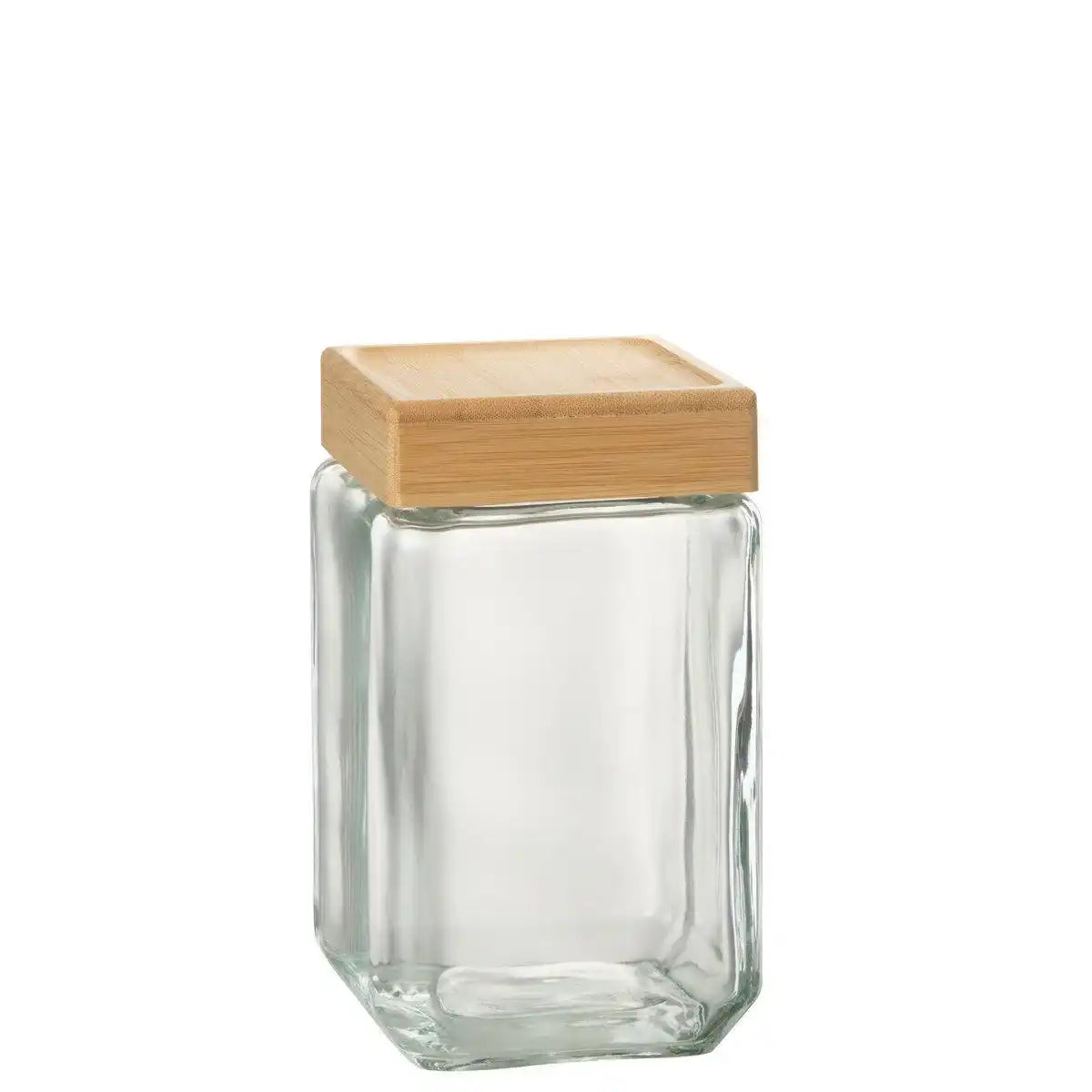 J-Line Glasgefäß Brad Glas/Bambus transparent/natürlich groß - HomeDesign Knaus