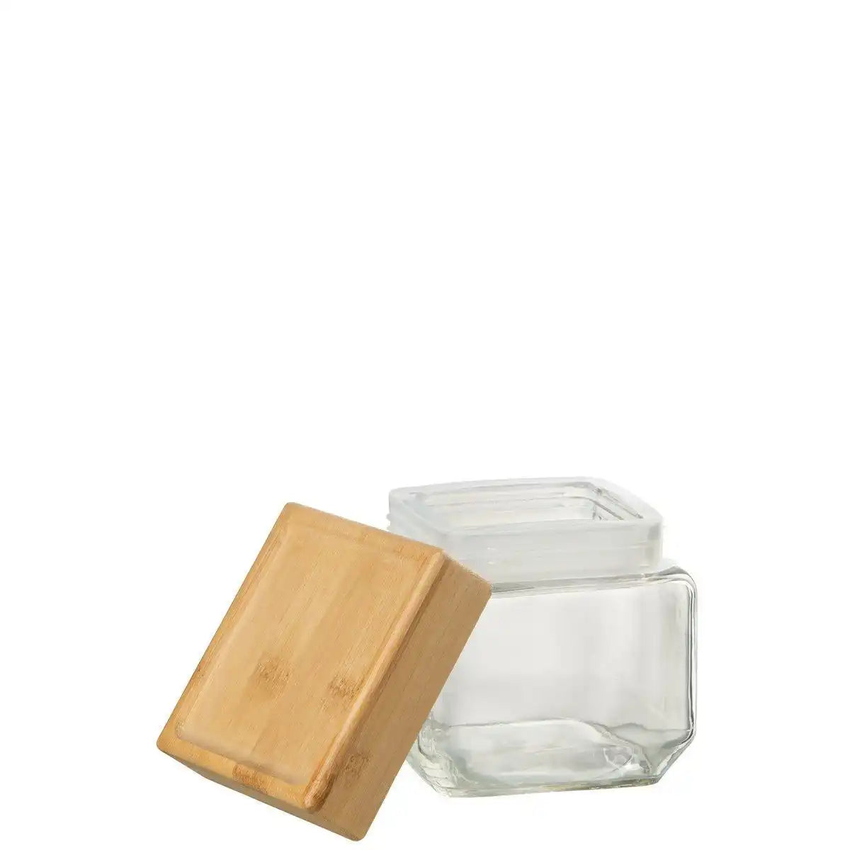 J-Line Glasgefäß Brad Glas/Bambus transparent/natürlich klein - HomeDesign Knaus