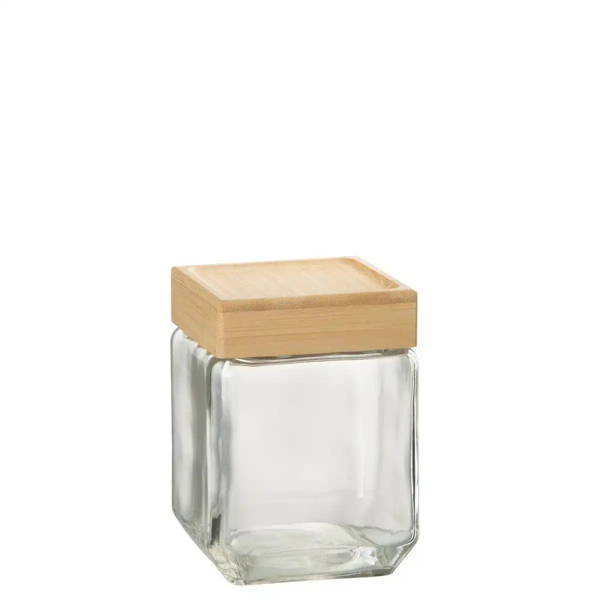 J-Line Glasgefäß Brad Glas/Bambus transparent/natürlich mittelgroß - HomeDesign Knaus
