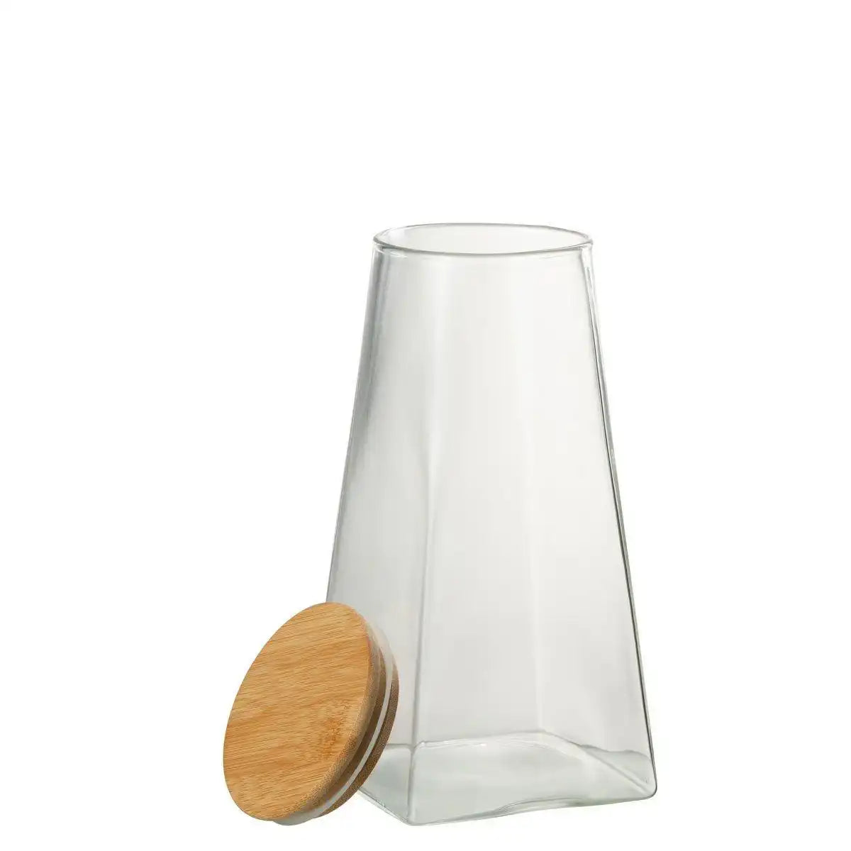 J-Line Glasgefäß Mona Glas/Bambus Transparent/Natur - HomeDesign Knaus