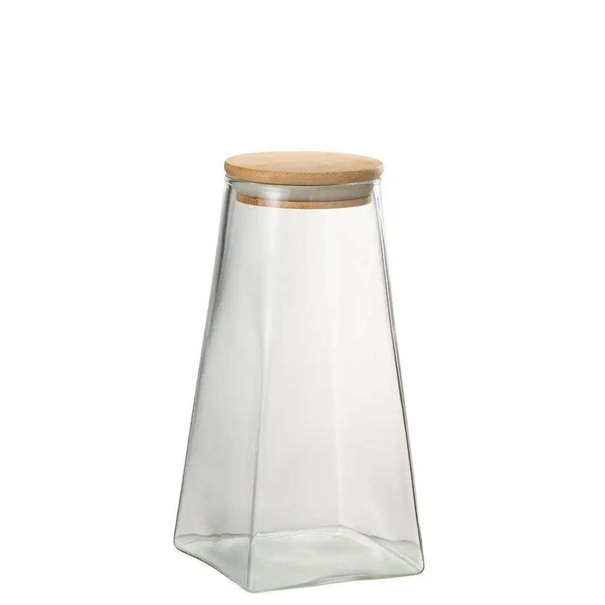 J-Line Glasgefäß Mona Glas/Bambus Transparent/Natur - HomeDesign Knaus