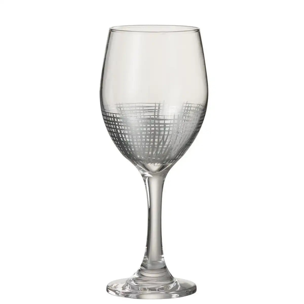 J-Line Grid Glas auf Fuß - Weinglas - transparent/silber - HomeDesign Knaus