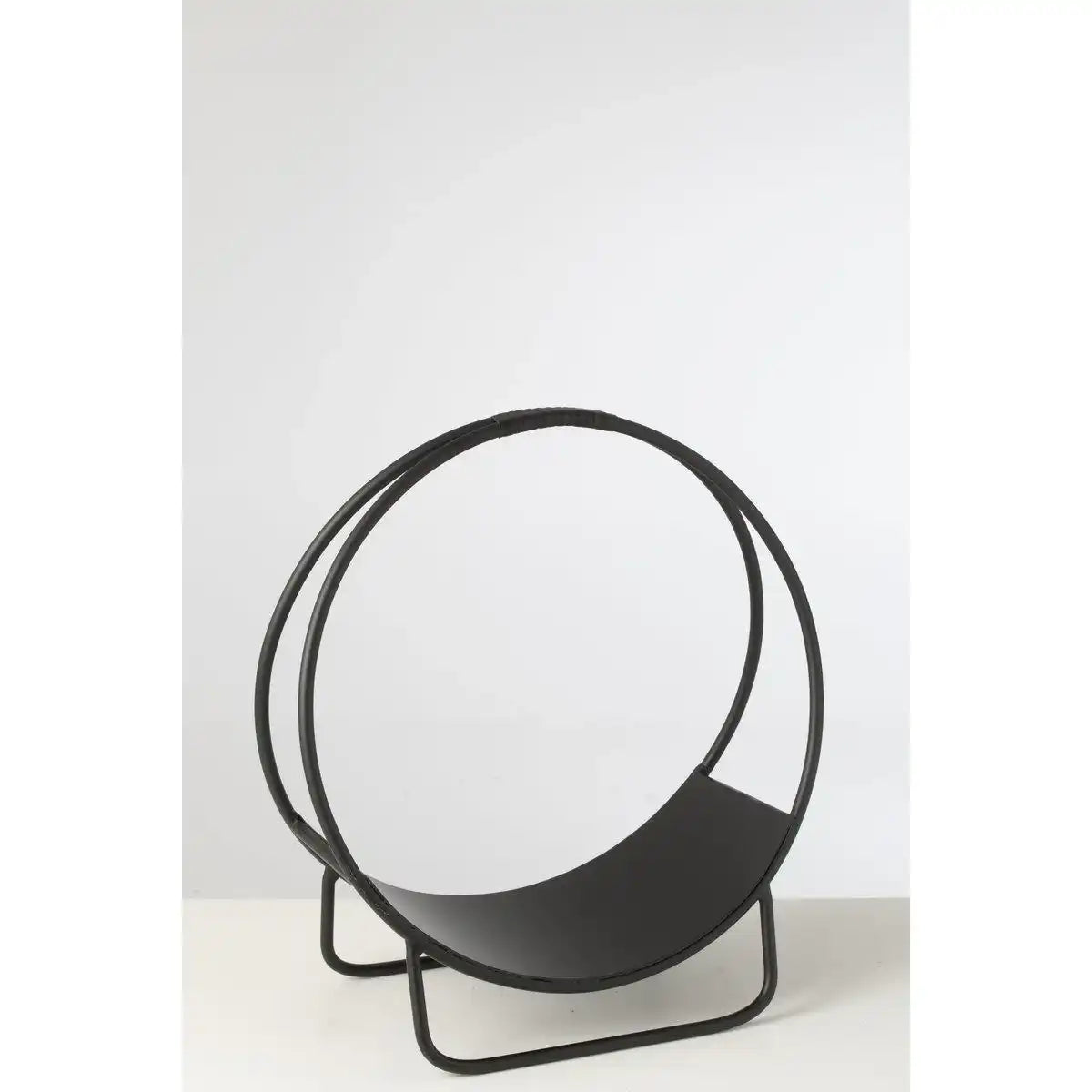 J-Line-Halter für Brennholz, Metall, Schwarz, klein - HomeDesign Knaus