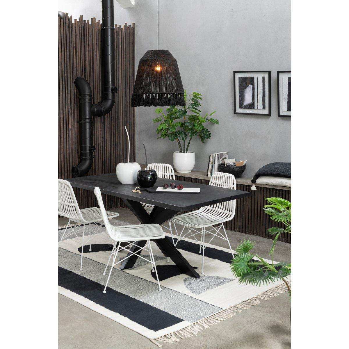 J-Line Hängelampe Celia – Jute – Schwarz – klein - HomeDesign Knaus