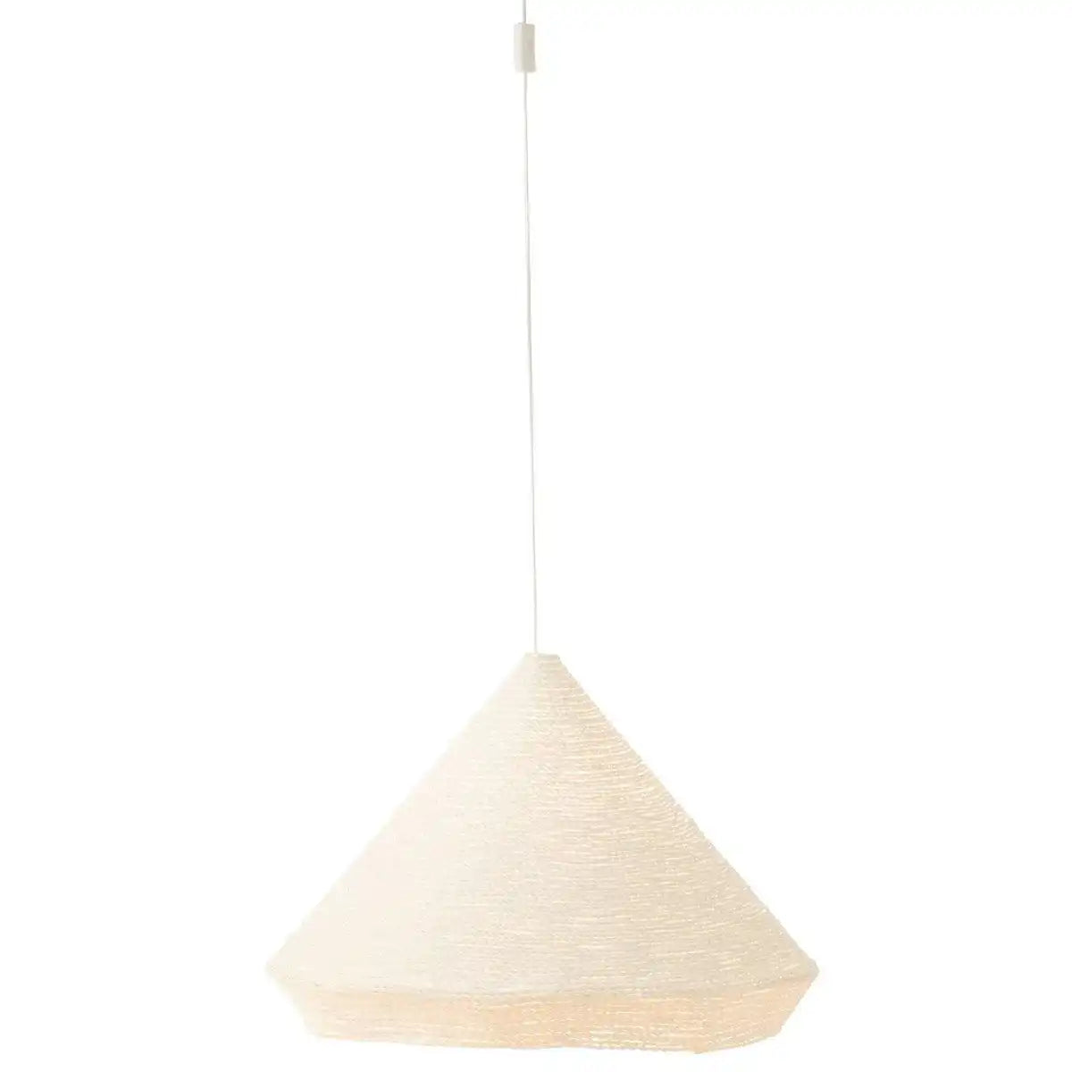 J-Line Hängelampe Konisch Raffia – weiß – groß - HomeDesign Knaus