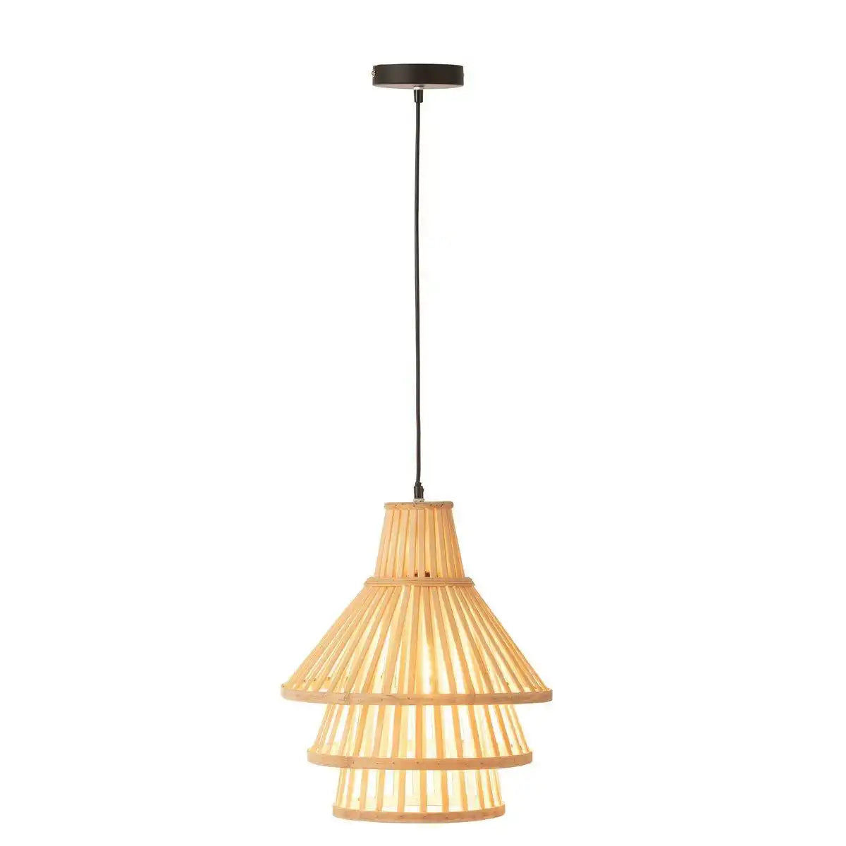 J-Line Hängelampe Layers - Bambus - Natur - Mittel - HomeDesign Knaus