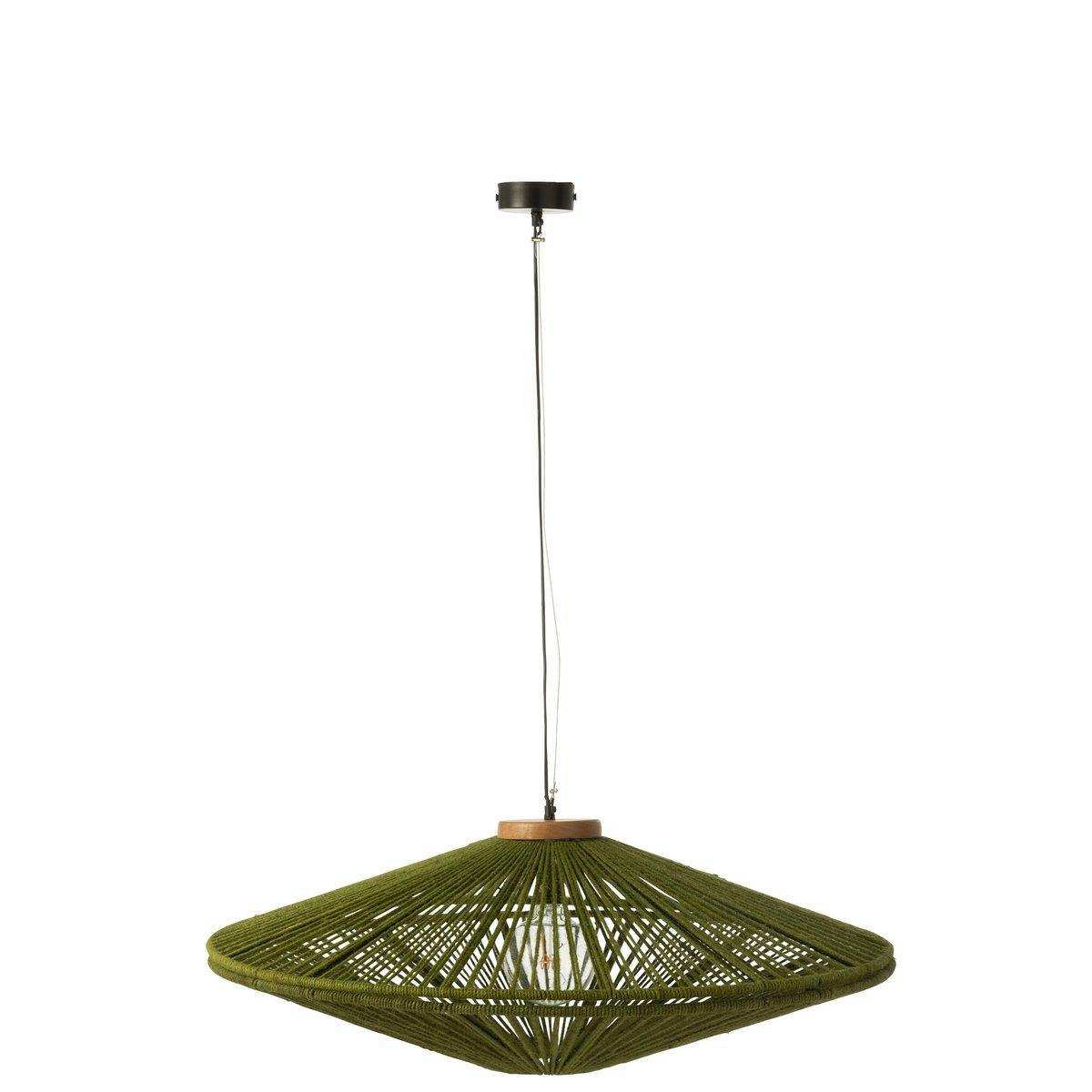 J-Line Hängelampe Ovni Eisen/Jute Grün Groß - HomeDesign Knaus