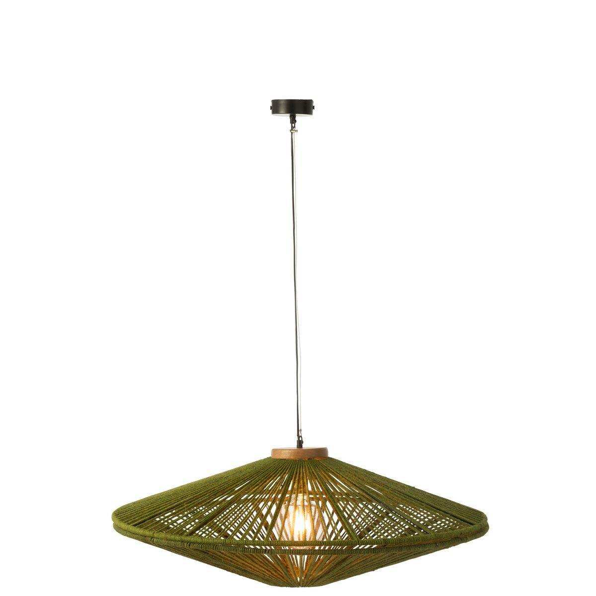 J-Line Hängelampe Ovni Eisen/Jute Grün Groß - HomeDesign Knaus