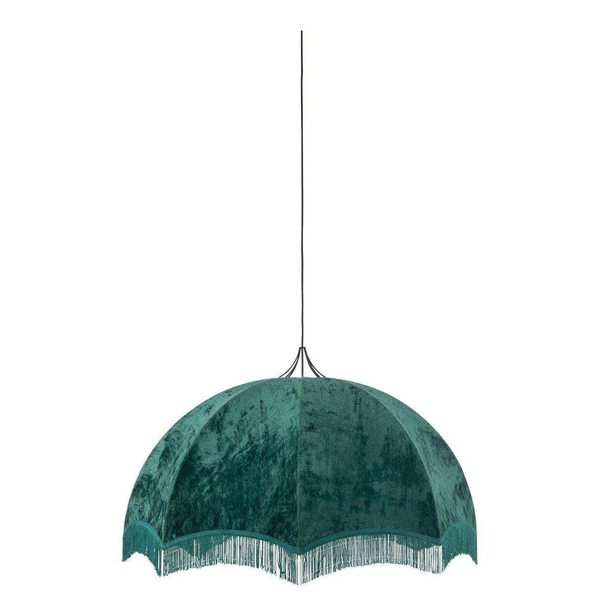 J-Line Hängelampe – Samt/Metall – Petrol - HomeDesign Knaus