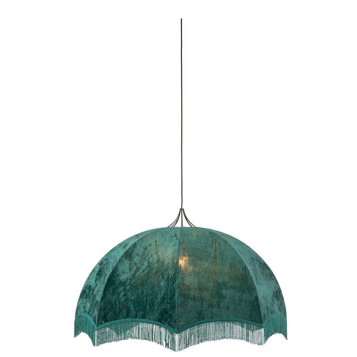 J-Line Hängelampe – Samt/Metall – Petrol - HomeDesign Knaus