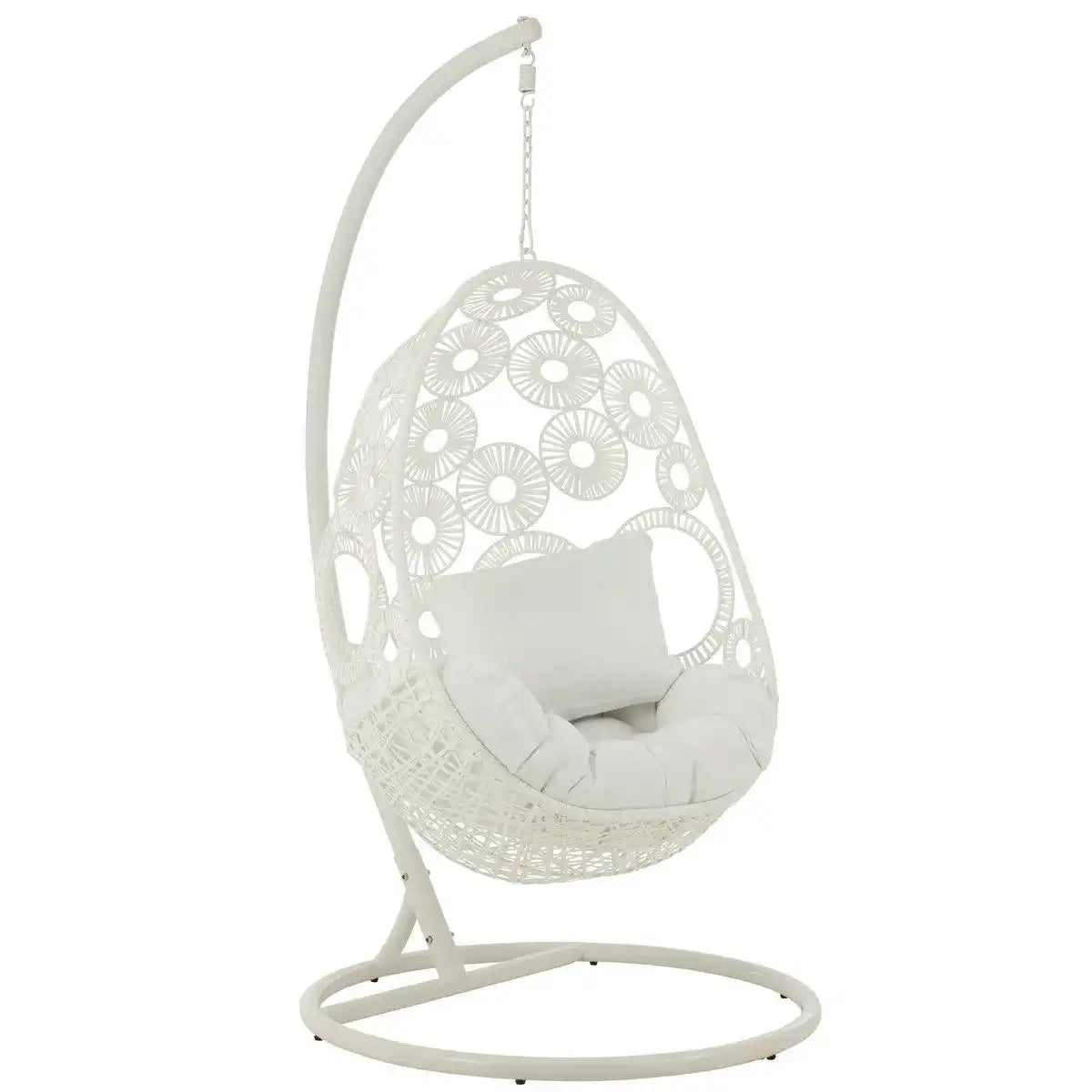 J-Line Hängesessel + Kissen Bula Metall/Rohr weiß - HomeDesign Knaus