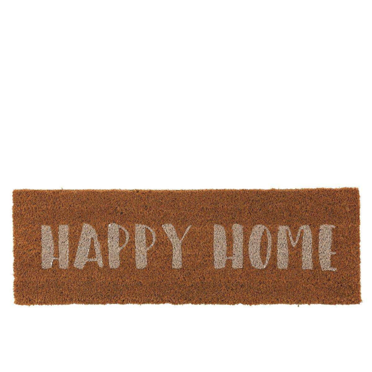 J-Line Happy Home Fußmatte – Kokosfaser – Natur/Weiß - HomeDesign Knaus