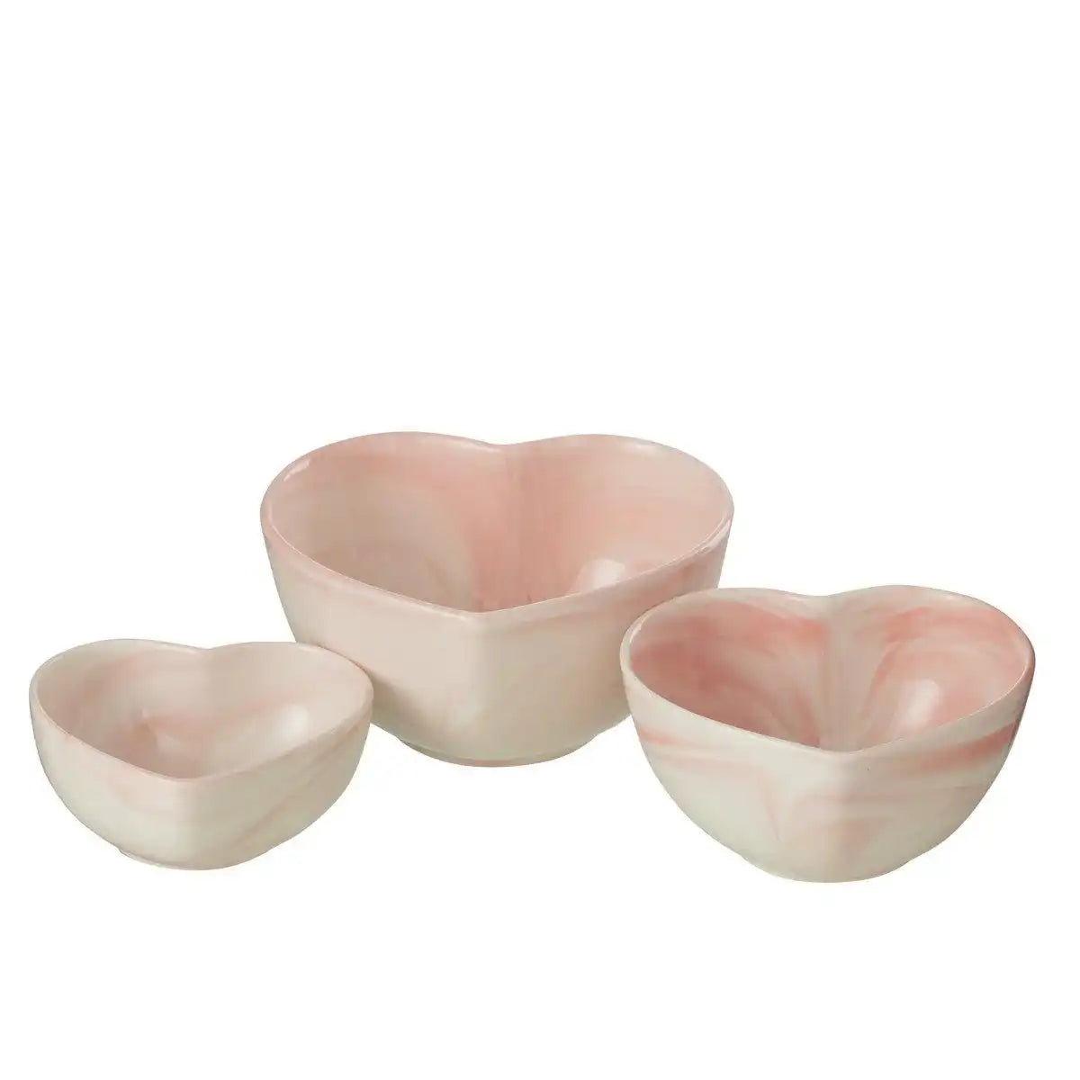J-Line Heart Schüssel - Porzellan - Weiß/Rosa - Mittel - - HomeDesign Knaus
