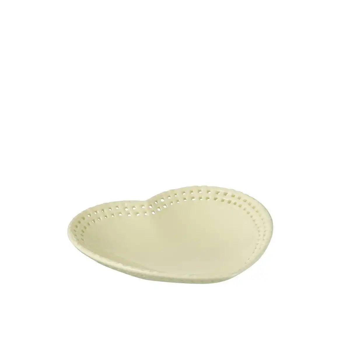 J-Line Herzförmiger Teller - Keramik - Gelb - - HomeDesign Knaus