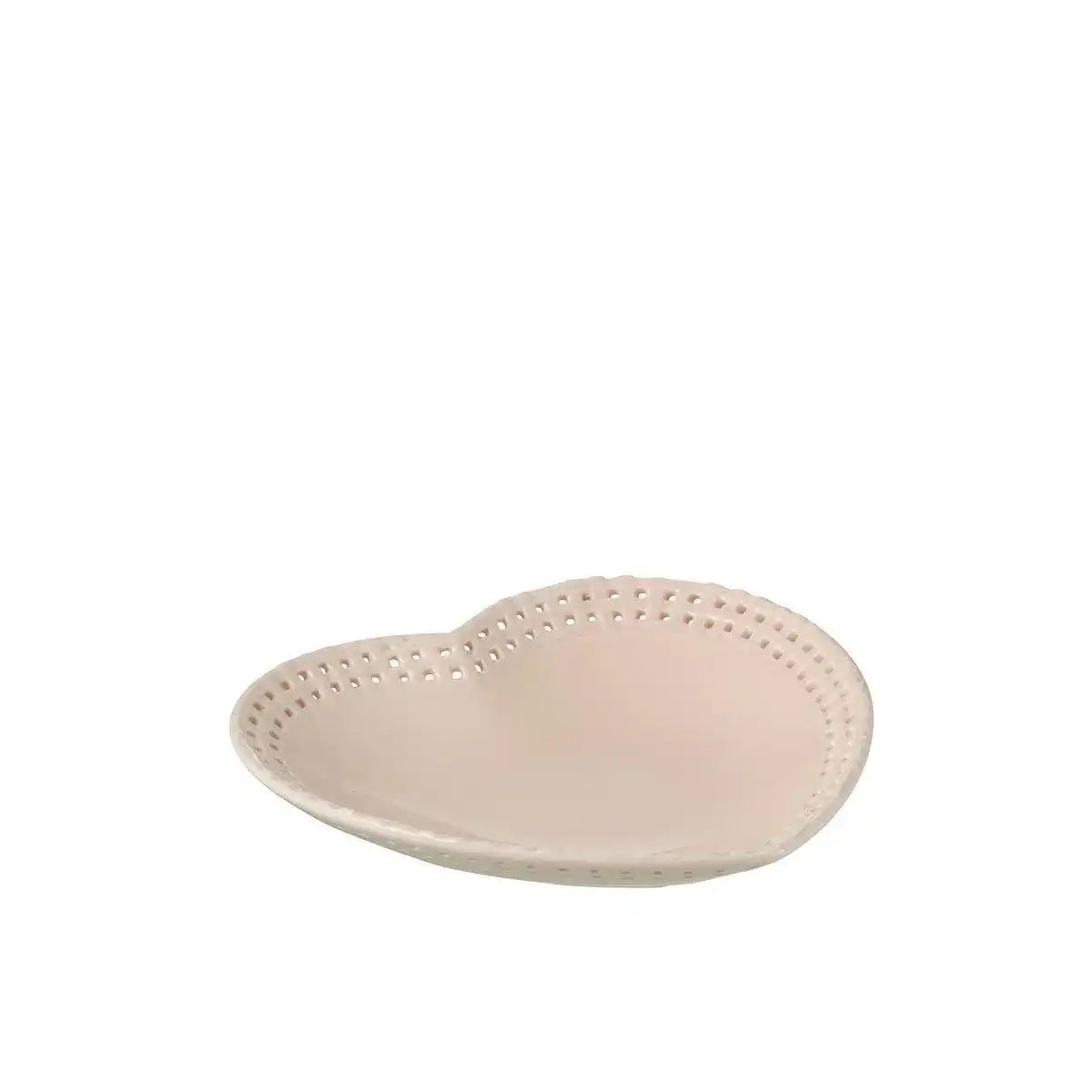 J-Line Herzförmiger Teller - Keramik - Rosa - - HomeDesign Knaus