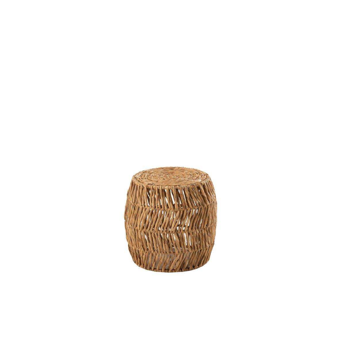 J-Line Hocker Maurice Round Wasserhyazinthe Natur - HomeDesign Knaus