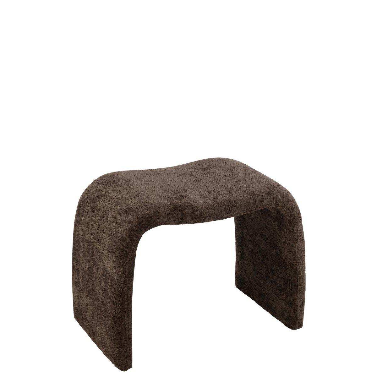 J-Line Hocker N-Form Textil Dunkelbraun - HomeDesign Knaus