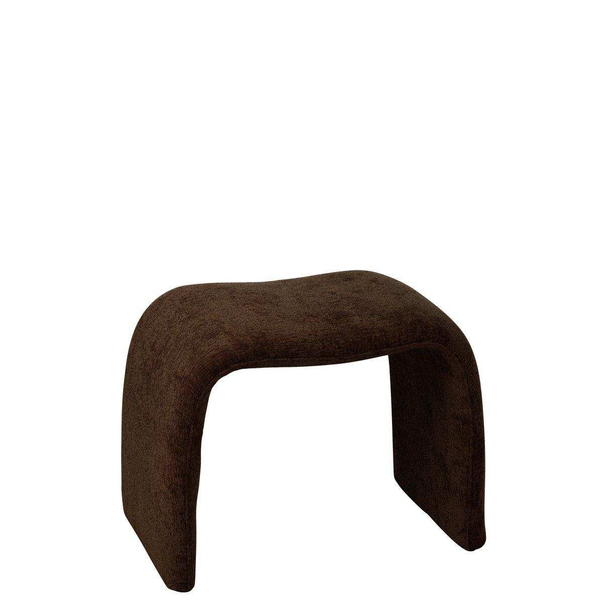 J-Line Hocker N-Form Textil Dunkelbraun - HomeDesign Knaus