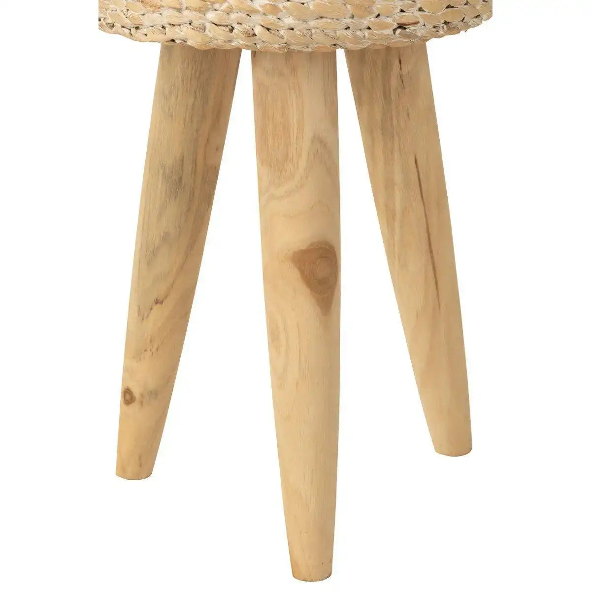 J-Line Hocker Rund – Holz/Wasserhyazinthe – Natur - HomeDesign Knaus